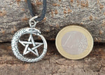 Pentagramm 48 mit Schlangenkette - Silber