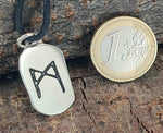 Rune Mannaz 312 mit Schlangenkette - Silber