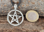 Pentagramm 50 mit Korbkette - Silber