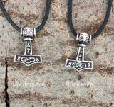 Thorshammer 66 mit Schlangenkette - Silber