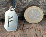 Rune Fehu 299 mit Schlangenkette - Silber