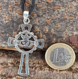 Claddagh-Kreuz 170 mit Schlangenkette - Silber