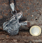 Anhänger 30 C Wolfskopf - Edelstahl