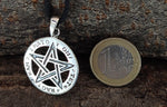 Pentagramm 227 mit Schlangenkette - Silber