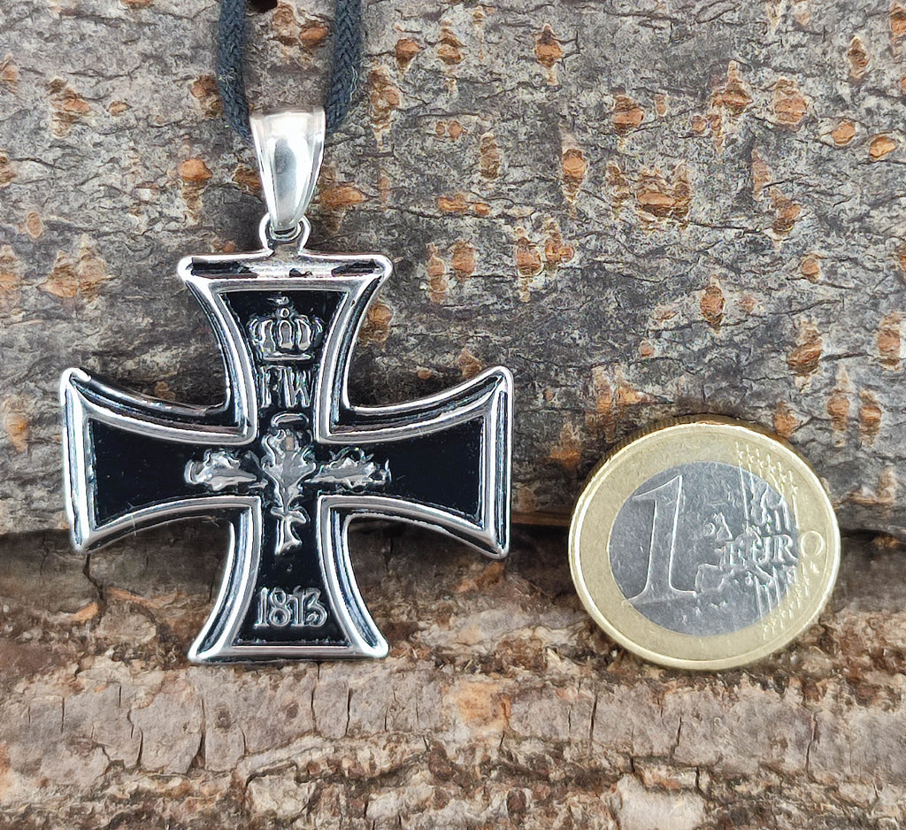 Kreuzkette Gunmetal & Stahl Großes Kreuz, Auf Lager!