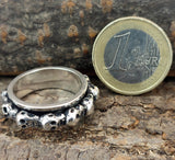 Drehring Totenkopf, Gr. 54-78 (tk9) - Silber