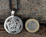 Pentagramm 228 mit Schlangenkette - Silber