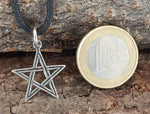 Pentagramm 45 mit Schlangenkette - Silber