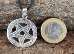 Pentagramm 136 mit Korbkette - Silber