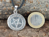 Pentagramm 135 mit Schlangenkette - Silber