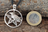 Anhänger 80 Pentagramm mit Rabe - Silber