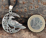 Rabe im Mond 380 mit Schlangenkette - Silber