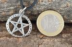 Pentagramm 47 mit Schlangenkette - Silber