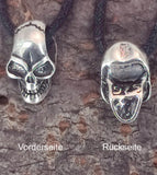 Totenkopf 34 mit Schlangenkette - Silber