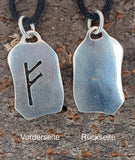 Rune Fehu 299 mit Schlangenkette - Silber