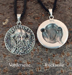 Odin mit Raben 348 mit Korbkette - Silber