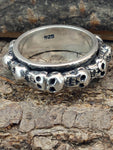 Drehring Totenkopf, Gr. 54-78 (tk9) - Silber