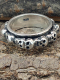 Drehring Totenkopf, Gr. 54-78 (tk9) - Silber