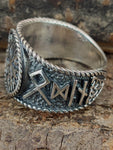 Ring Wikingerkompass Vegvisir, Gr. 54-74 (wiko 1) - Silber