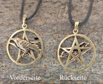 Anhänger 175 Pentagramm mit Rabe - Bronze