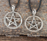 Pentagramm 50 mit Korbkette - Silber