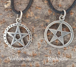 Pentagramm 47 mit Schlangenkette - Silber