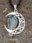 Rabe im Mond 392 mit Schlangenkette - Silber