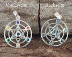 416 Metatrons Würfel mit Silberkette - Silber Chakra Stein Steine