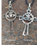 Claddagh-Kreuz 170 mit Schlangenkette - Silber