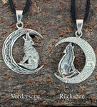Wolf im Mond 355 mit Schlangenkette - Silber