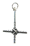 Kreuz 65 mit Schlangenkette - Silber
