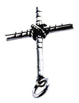 Kreuz 65 mit Schlangenkette - Silber