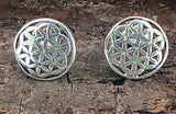 Ohrstecker 23 Blume des Lebens - Silber