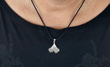 Ginkgo-Blatt 261 mit Schlangenkette - Silber