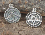 Ohrring 23 Baphomet Pentagramm - Silber