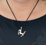 Pferd 06 mit Schlangenkette - Silber
