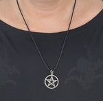 Pentagramm 49 mit Schlangenkette - Silber