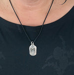Rune Mannaz 312 mit Schlangenkette - Silber