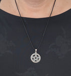 Pentagramm 227 mit Schlangenkette - Silber