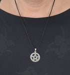 Pentagramm 227 mit Schlangenkette - Silber