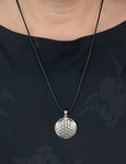 Blume des Lebens 95 mit Schlangenkette - Silber