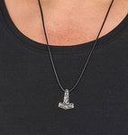 Thorshammer 141 mit Schlangenkette - Silber