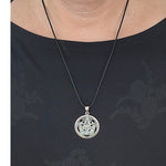 Pentagramm 228 mit Schlangenkette - Silber