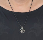 Pentagramm 47 mit Schlangenkette - Silber