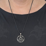 Pentagramm 56 mit Schlangenkette - Silber