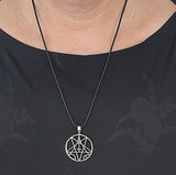 Pentagramm 56 mit Schlangenkette - Silber