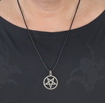 Pentagramm 53 mit Schlangenkette - Silber
