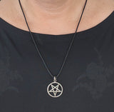Pentagramm 53 mit Schlangenkette - Silber