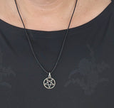 Pentagramm 52 mit Schlangenkette - Silber