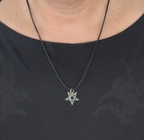 Pentagramm 51 mit Schlangenkette - Silber